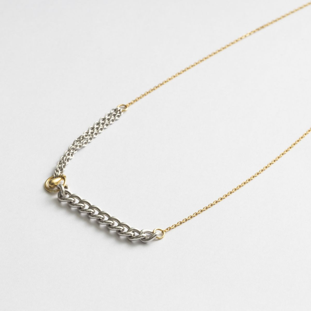 LISRIQUE/drop バイカラー&ミックスチェーン ネックレス